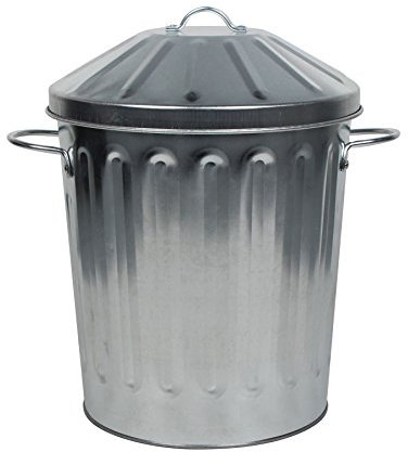 CrazyGadget® Small Medium Large Extra Large Galvanised Steel Metal Dustbin Kitchen House Garden Storage Unit Bin (15L)