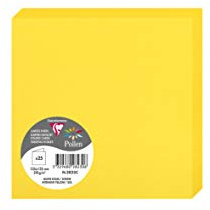 Clairefontaine 2823C Packung (mit 25 Doppelkarten Pollen, Gefaltet, 135 x 135 mm) 210g, sonnengelb