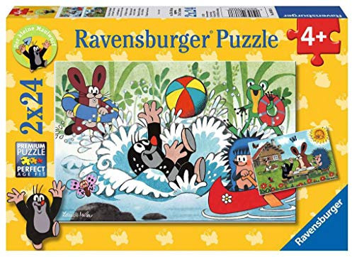 Ravensburger Kinderpuzzle 88638 - Urlaub mit Maulwurf und seinen Freunden - 2 x 24 Teile, Grey
