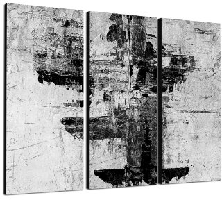 Triptychon XXL-Wandbild Abstrakt050_3x40x90cm Abstrakte Kunst Kunstdruck auf Leinwand zeitlose Wohraumdeko TOP moderne Wandgestaltung