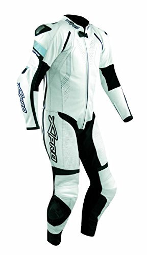 A-Pro Tuta Pelle Pista Moto Protezioni CE Omologate Inserti Titanio Intera Bianco 54
