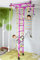 NiroSport FitTop M1 Indoor Klettergerüst für Kinder Sprossenwand für Kinderzimmer Turnwand Kletterwand, kinderleichte Montage, max. Belastung bis ca. 130 kg (Rosa)