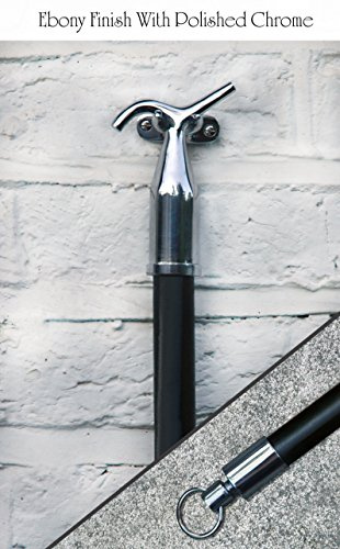 Sash window Pole Hook, for opening Sash, Compatible with VELUX® Roof Windows, Attic & Loft Hatch, blinds Skylight, Fanlight (Polished Chrome & Ebony)