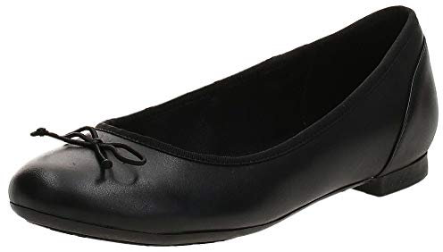 Clarks Women's Couture Bloom Ballet flat, Black Leather, 4.5 UK