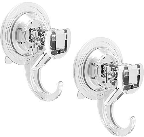 Quntis® Saugnapf Haken Saugnäpfe mit starker Saufähigkeit und hoher Tragfähigkeit für Badezimmer Küche usw. Durchsichtig wasserdicht 2 Pack