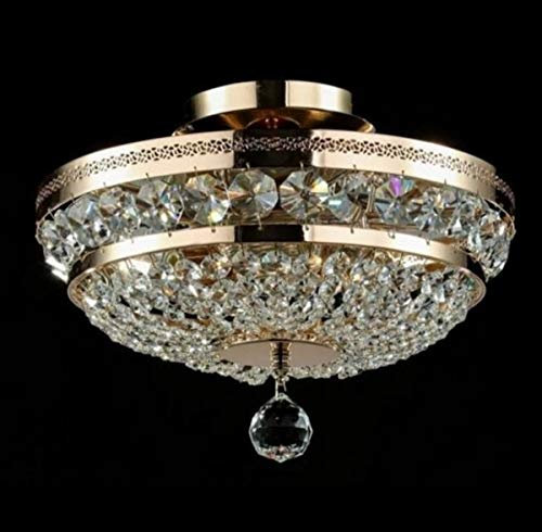 Casa Padrino Barock Kristall Decken Kronleuchter Gold 32 x H 23,5 cm Antik Stil - Möbel Lüster Leuchter Deckenleuchte Deckenlampe