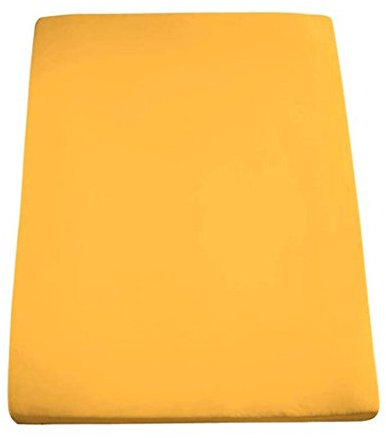 Formesse – Bella Gracia Jersey Spannbettlaken 180x190-200x220cm - bis 25cm Höhe - 97% Baumwoll-Kompaktgarn/Spannbetttuch aus Deutschland/Baumwoll Bettlaken mit Elastan - Farbe Goldgelb