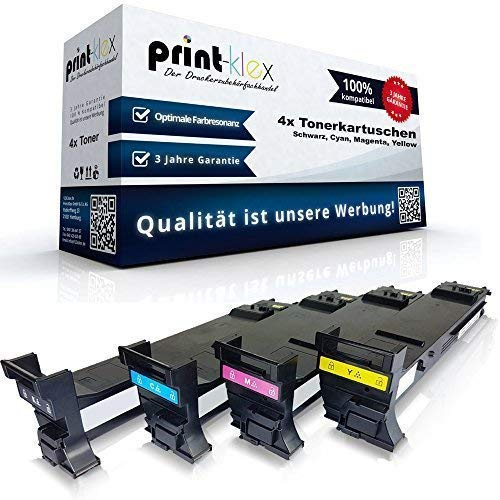 4X Print-Klex Tonerkartuschen kompatibel für Konica Minolta Magicolor-4690-MF Magicolor-4695-MF - XXL Toner Patronen - Drucker Patronen