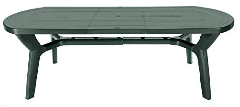 Green Boheme Pagoda, Tavolo ovale con prolunga, verde, 230/180 x 90 cm