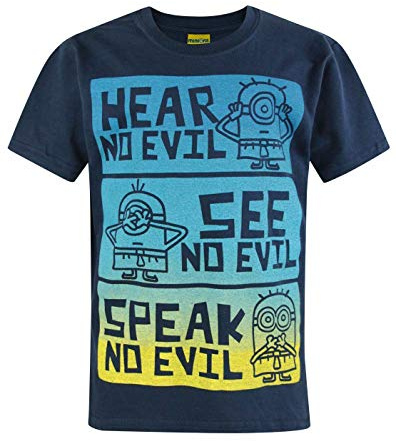 MINIONS No Evil Kid's T-Shirt Blue