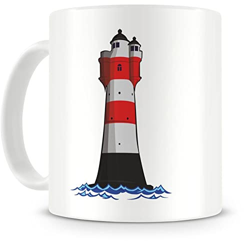 Samunshi® Roter Sand Leuchtturm Tasse Kaffeetasse Teetasse Leuchtfeuer