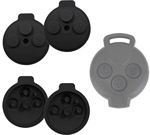 2 Stück Smart Gummi 3 Tasten Tastenfeld 451 fortwo Auto Schlüssel Gehäuse Neu