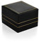 Autiga Edles Ring-Etui Ring-Schatulle Ringbox für Ringe schwarzes Kunstleder mit Goldkante schwarz
