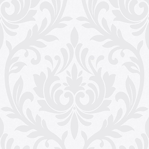 Arthouse Lucca Damask Wallpaper - Silver and Grey 891202