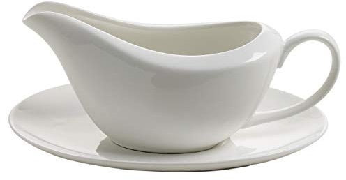 Maxwell & Williams JX58260 Sauciere mit Untertasse 220 ml – Porzellan Weiß glatt – Soßenkanne – Kitchen, Geschenkbox