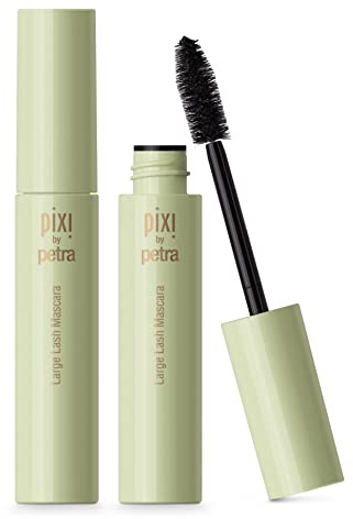 Pixi Large Lash Mascara | Extreme Volume & Lengthening Mascara with Vitamin E, Panthenol & Bamboo | Smudge-Proof & Water-Resistant | Buildable & Clump-Free | No.1 Bold Black | 0.4 fl oz
