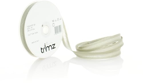 Trimz 14/4/4 mm Cotton Bias Binding Tape, Ecru 51t– Double‑Fold Sewing Tape for Quilting, Dressmaking & DIY Crafts