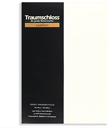 Traumschloss Spannbetttuch »Comfort« 100% Baumwolle | Edel-Jersey | bügelfrei | Schnee | 180-200x200cm