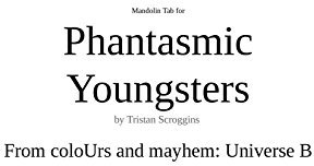 Phantasmic Youngsters Mandolin Tab