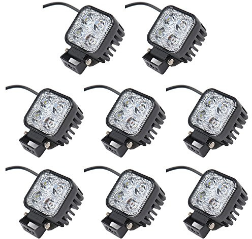 Greenmigo 8x 12W Led Scheinwerfer Offroad Lampe Flood Arbeitsscheinwerfer 12V 24V Zusatzscheinwerfer Rückfahrscheinwerfer für Traktor Bagger SUV Wasserdicht IP67