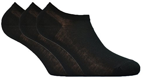 Fontana Calze, 6 paia di calzini fantasmino pariscarpa in 100% Cotone Filo di Scozia nero 36-38