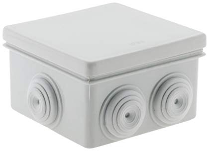Zenitech - Wasserdichte Quadratische Verbindungsdose IP55 - 80x80x46 mm - Kabeldurchführungen Ohne Schneiden - Deckel Mit Halteschnur - Ideal Für Draußen - Weiß