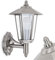Außenwandleuchte Moskau, moderne Wandlampe aufwärts aus Metall u. Glas in Edelstahl, Wandleuchte m. E27-Fassung, Außenleuchte IP44 für Terrasse u. Hof, ohne Leuchtmittel