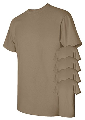 Gildan Men's Classic Heavy Cotton T-Shirt, Brown Savana, M (Pack of 5)