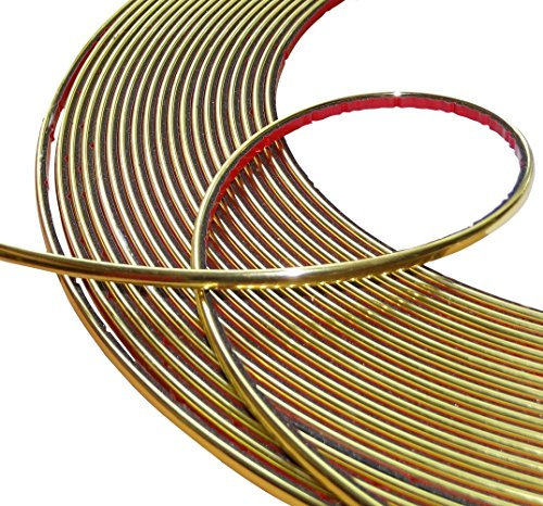 AERZETIX: 6mm 15m Bande baguette adhésive couleur or doré