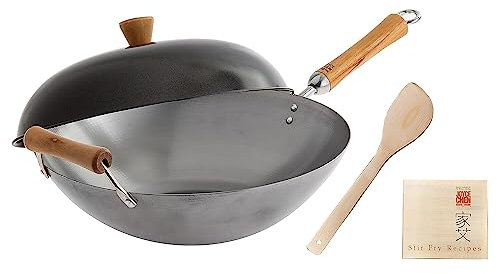 Joyce Chen , Classic Series Wok-Set aus Karbonstahl, 4-teilig, 35,6 cm, Anthrazit