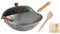 Joyce Chen , Classic Series Wok-Set aus Karbonstahl, 4-teilig, 35,6 cm, Anthrazit