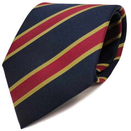 TigerTie Designer Krawatte in blau royal dunkelblau rot gold gestreift