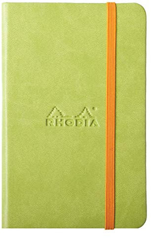 RHODIA 118646C - Anis Rigid Notebook - A6 - Lined - 192 pages - Ivory Clairefontaine Paper 90 g/m - Bookmark, Elastic Closure - Faux Leather Cover - Rhodiarama Collection
