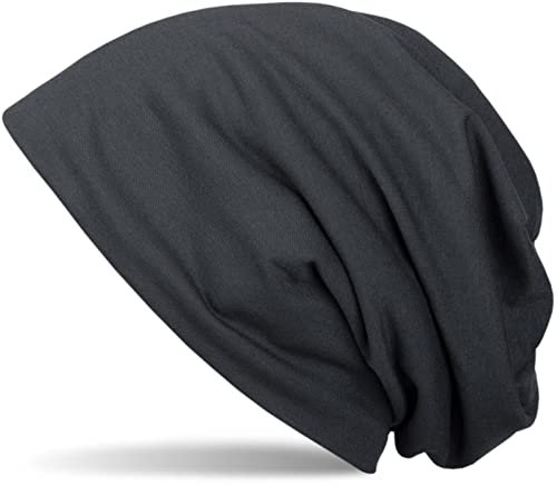 styleBREAKER Unisex Beanie Mütze Einfarbige mit Thermo-Fleece Futter, warme Winter Mütze gefüttert 04024008, Farbe:Dunkelgrau