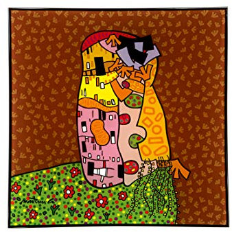 Goebel Hugs and Kisses Schale, Glas, bunt, 24 x 24 x 3 cm