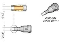 JBC Entlötspitze Serie C360, C360004/Ø 1,2 mm, Außen-Ø 1,6 mm, Pincleaning C360004 (Entlötkartusche Entlötpatrone Entloetspitze Entloetkartusche Entloetpatrone 3600 Entlötdüse Entloetdüse)