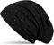 styleBREAKER Damen Beanie Mütze mit edler Strass-Nieten Applikation, Longbeanie Slouch 04024037, Farbe:Schwarz