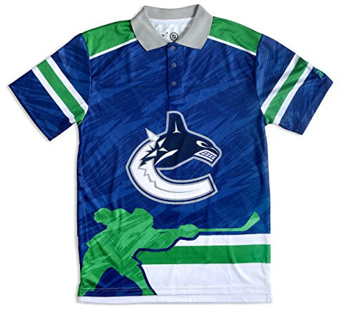 Forever Collectibles NHL Boston Bruins Polyester Thematische Polo Shirt, Herren, Vancouver Canucks, Medium