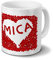 printplanet Tasse mit Namen Mica - Motiv Rosenherz - Material: Steingut - Füllvolumen: 325 ml