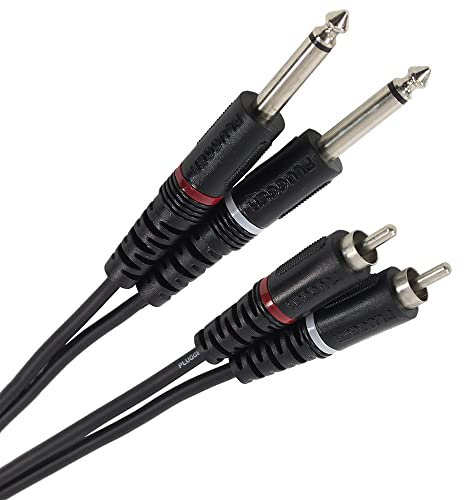 Plugger Câble Bretelle RCA mâle/Jack mâle mono 3 m Noir