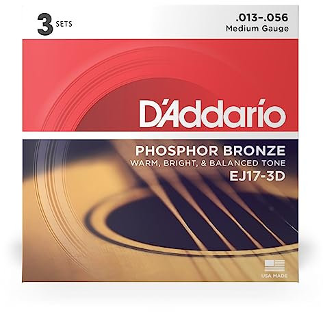 D'Addario EJ17-3D Acústico 18pieza(s) Acero Guitarra cuerda para instrumento musical - Cuerdas para instrumentos musicales (Guitarra, Acero, Acústico, 18 pieza(s))
