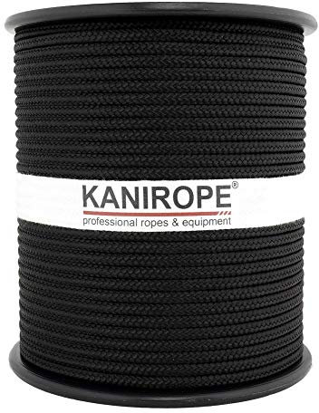 Kanirope® Corde Cordage PP Polypropylène MULTIBRAID 4mm 300m Noir (1811) tressée