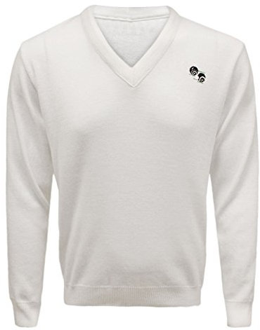 V Neck Bowling White Jumper Bowls Sweater Lawn Top Bowl Full Sleeve