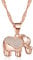 Infinite U Elegant Elephant Women Necklace 925 Sterling Silver Rhodium Plated Cubic Zirconia Pendant 18 Chain, Rose Gold