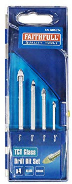 Faithfull 3-6mm Tile and Glass Drill Bit (Set of 4)