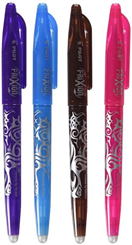 Pilot 2260S4L - Tintenroller Frixion Ball radierbar, 0,7 mm, Rosa, Violett, Türkis, Braun, 4er Etui