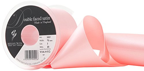 Berisfords Double Faced Satin Ribbon, Pink, 70 mm Width, 20 metre Length