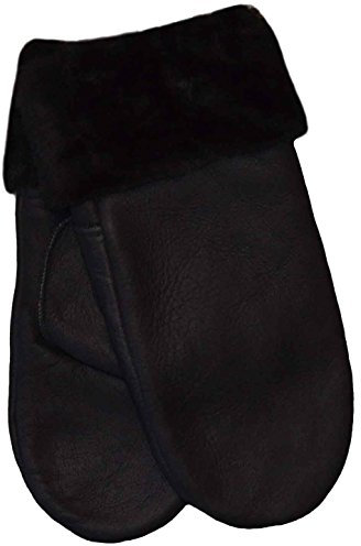 SamWo, Handschuhe/Fäustlinge für Damen, 100% Lammfell, Größe: M, schwarz o
