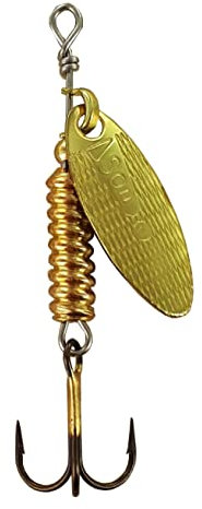 MAPSO - 5 Cucharillas de Pesca ASÓN-1 Oro 2,5 GMS.