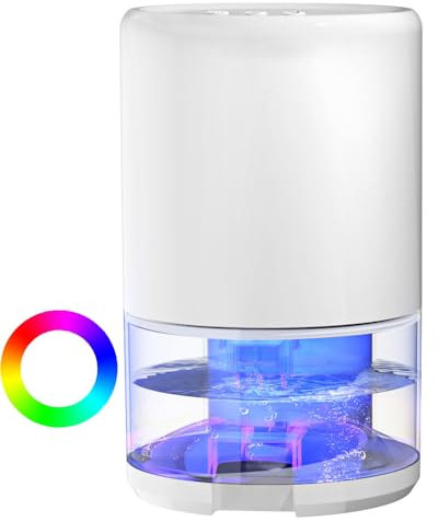 Dehumidifier, 1000ML Dehumidifiers for Home, 280 sq ft Portable Ultra Quiet Small Dehumidifiers with 7 LED Lights, Against Moisture Mold, 2 Mode Auto Shut Off, Bedroom Basement Closet Garage